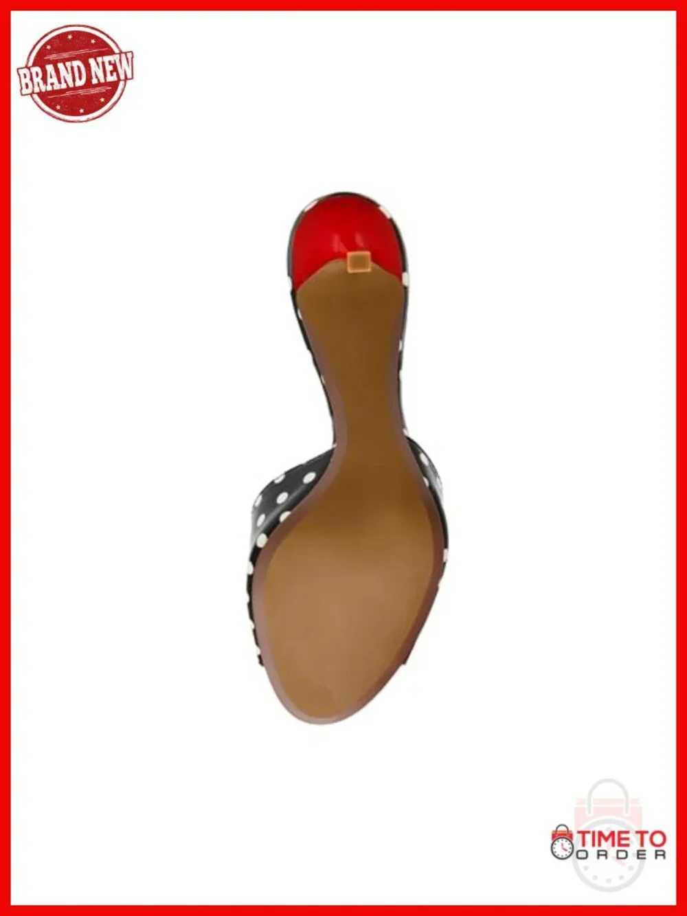 Stiletto Heel Mule with Polka Dot Pattern
